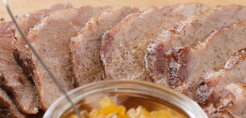 RECIPE: Iberian pork shoulder with pineapple chutney